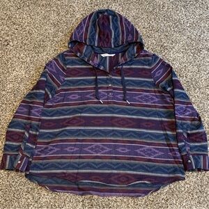 WOOLRICH Women's Size XL  Aztec Print 100% Cotton Hoodie